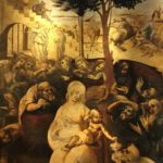 Particolare dell'Adorazione dei Magi dopo il restauro